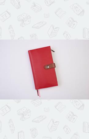  Ежедневник-органайзер (красный) (искусств. кожа, обложка на заклепке, сменный внутренний блок, отдел