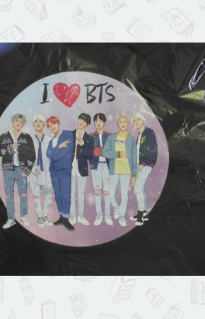 Сумка. I love BTS (черная, 38х43 см, длина ручек 58 см)